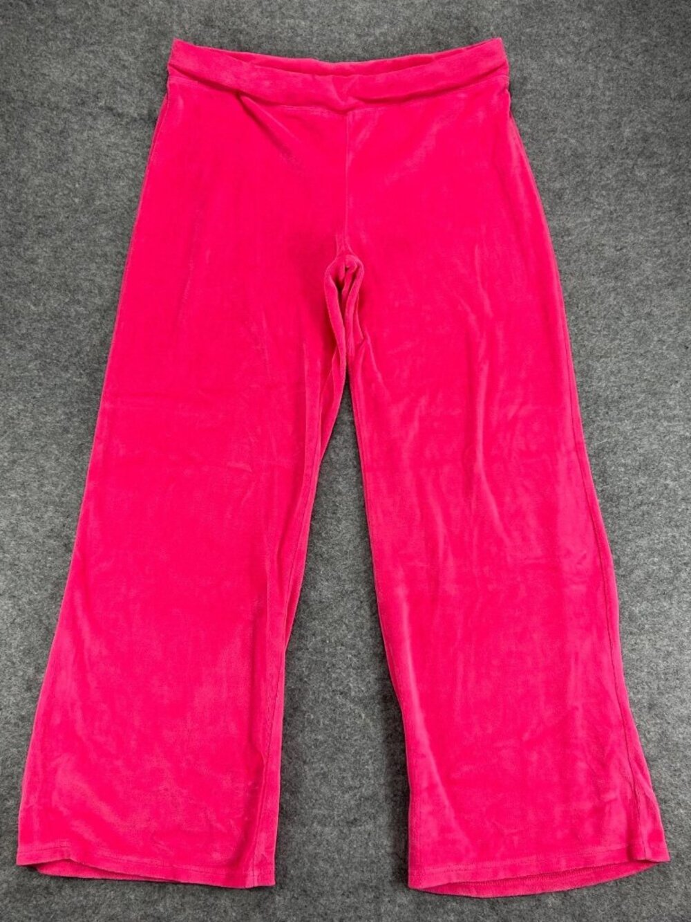 Lilly Pulitzer Velour Pants Womens M Pink Elastic Waist Pull On Wide-Leg Comfort